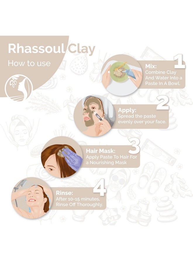 Fatima's Garden - Rhassoul Clay 100% Natural Moroccan Ghassoul Clay Powder For Face Hair & Hammam; Cleansing And Softening & Purifying For The Skin/Hair Vegan Crueltyfree 35Oz / (1Kg) - Image 1