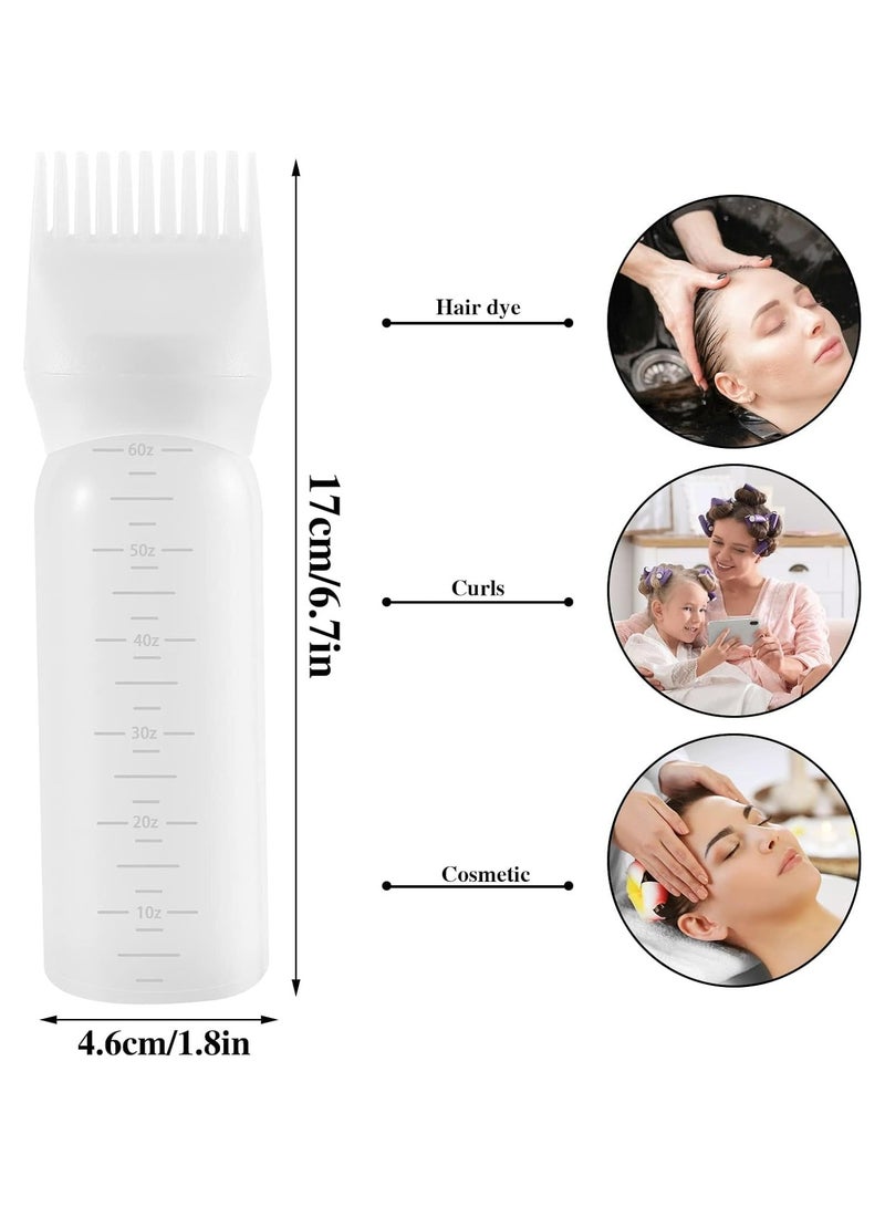 Oasisgalore Root Comb Applicator Bottle 6 Ounce Hair Oil Applicator 2 Pack Applicator Bottle for Hair Dye Applicator Bottle with Graduated Scale, White - Image 4