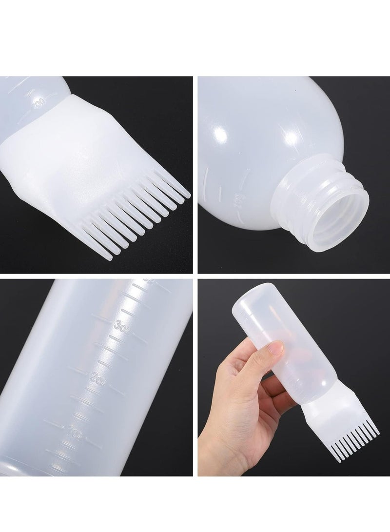 Oasisgalore Root Comb Applicator Bottle 6 Ounce Hair Oil Applicator 2 Pack Applicator Bottle for Hair Dye Applicator Bottle with Graduated Scale, White - Image 5