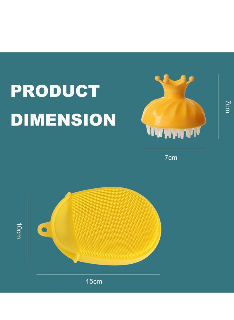 Silicone Shower and Shampoo Brush Set for Kids, Exfoliating Scrubbers with Scalp Care Comb, Ideal for Newborns and Toddlers Hair and Body Care  - Image 5