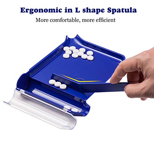 Medarchitect Right Hand Pill Counting Tray with Spatula (Blue - L Shape) - Image 4
