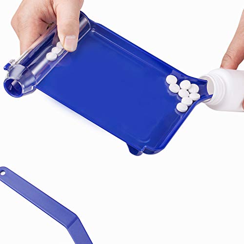 Medarchitect Right Hand Pill Counting Tray with Spatula (Blue - L Shape) - Image 3