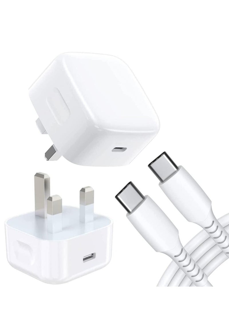 ELTRAZONE Charger For Oppo A54 /A74 /A94 /A53 /A76 /A96 /A36 /A11s /K9x /Reno4 /Find X3 Lite Plug, 20W USB C Charger Plug Type C Fast PD Adapter Mains UK Wall Charger With Fast Charging Cable - Image 1