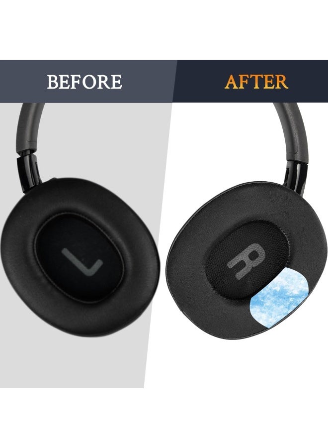 1 زوج التبريد-جل استبدال سماعات الأذن لـ JBL Tune 700BT ، 710BT ، 720BT ، 750BTNC ، 760NC ، 770NC سماعات الأذن اللاسلكية ، وسائد الأذن مع رغوة عالية الكثافة (أسود) - Image 3