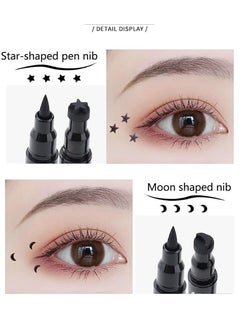 QIC 2 in 1 Double Head Eyeliner Pencil Eyeliner Stamp Waterproof Liquid Eyeliner Set Liquid Double Head Eyeliner Long Lasting Make Up Set Speedy and Easy Double Eyeliner Pencil 02  - Image 2