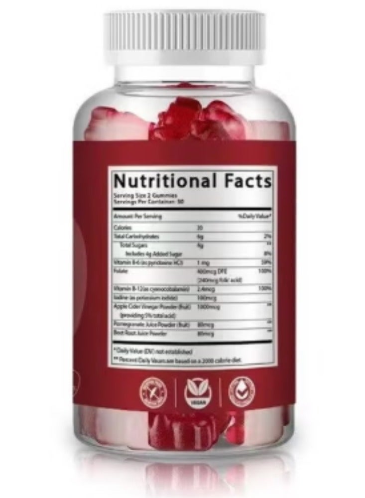 كيتو علكات كيتو بخل التفاح – عضوي مع فيتامين B12 وB9 – دعم الطاقة والهضم وتوازن الوزن – 60 علكة - Image 3