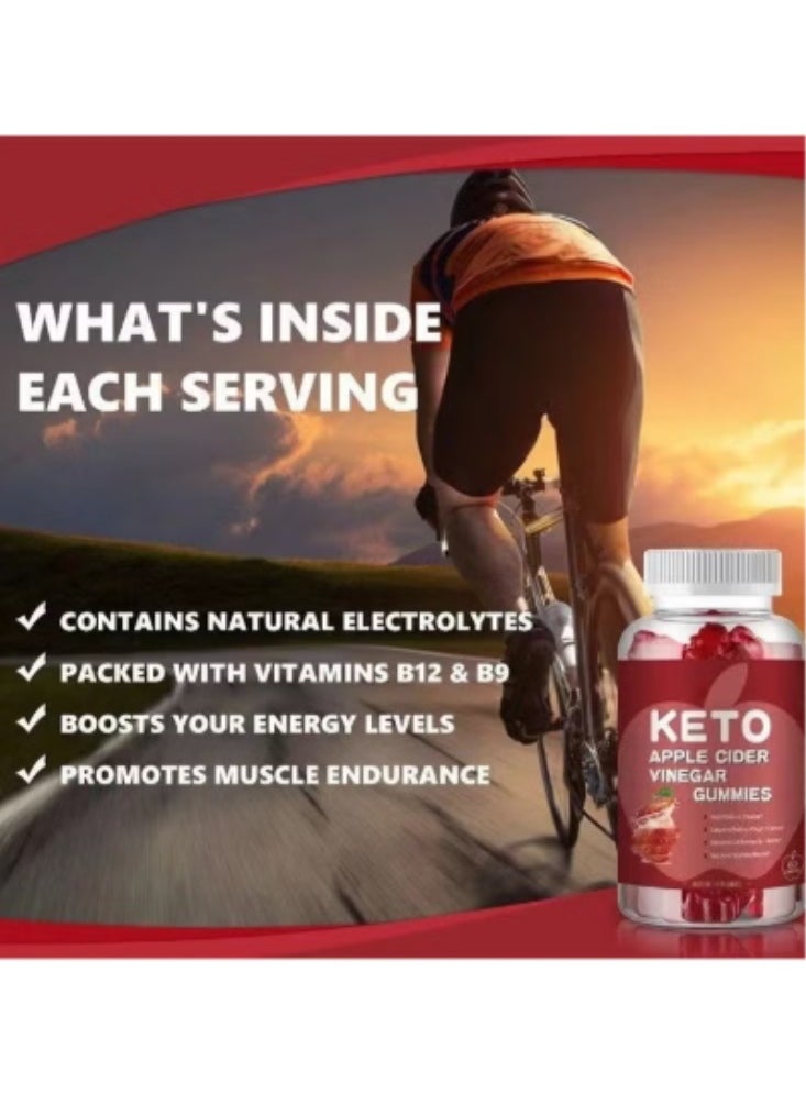 KETO Organic Apple Cider Vinegar Gummies，with Vitamin B12 & B9,,Wheight control，Boots energy levels ，Promotes muscle endurance  - Image 4