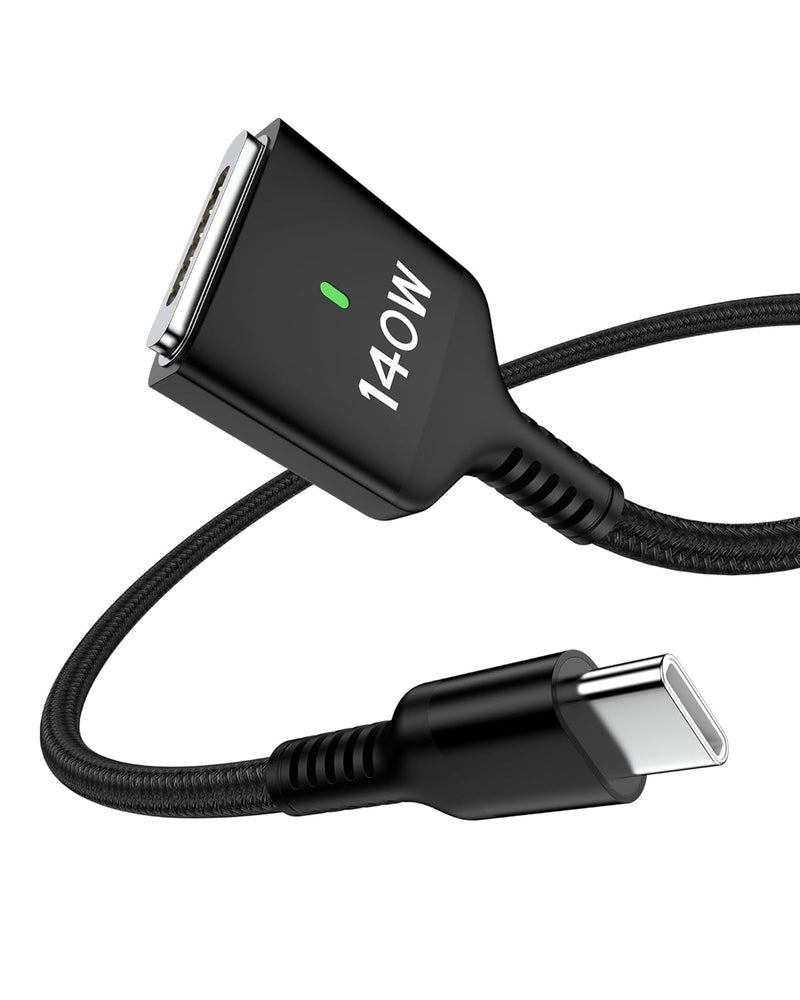 كابل USB-C إلى MagSafe 3 للشحن السريع بطول 6 أقدام، 140 واط Type C مغناطيسي 3 كابل شاحن MacBook Pro لجهاز Apple MacBook Pro مقاس 14 بوصة/16 بوصة 2024 M4 Pro&Max، 2021 M1، Macbook Air 2025 M4، 2024 M3، 2023 M2 - كابل Safe 3. - Image 1