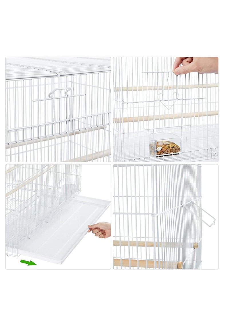 vsell24 Light Weight Hanging Bird Cage For Small And Medium Birds Parakeets Parrot Cockatiels Canary Finch Budgie Lovebirds Bird Cage Divided Into Two 60X42X41cm  - Image 4