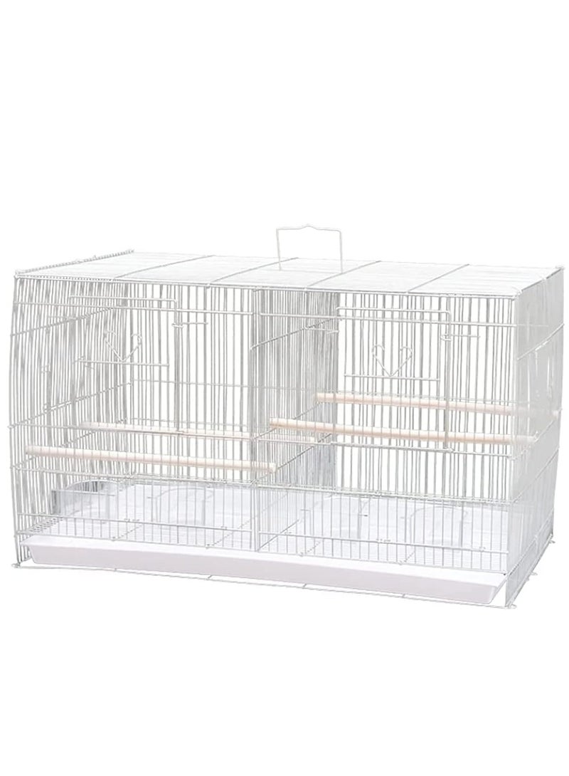 vsell24 Light Weight Hanging Bird Cage For Small And Medium Birds Parakeets Parrot Cockatiels Canary Finch Budgie Lovebirds Bird Cage Divided Into Two 60X42X41cm  - Image 1