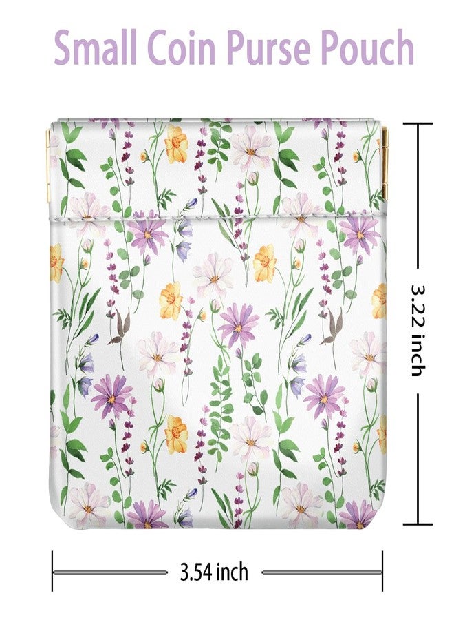 Simikol Squeeze Coin Purse Pouch Change Holder Mini Purse Coin Pocket for Handbag,White Daisy - Image 3