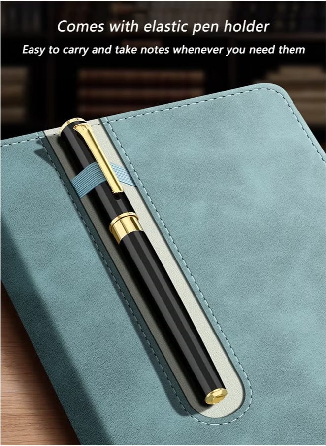 Generic B5 Work Notebook 200 Pages High-End Notepad, Hardcover Notebook, Built-In Pen Holder, Leather Cover, Suitable for Business Office Meeting Study Record Book (Without Pen)  - Image 3