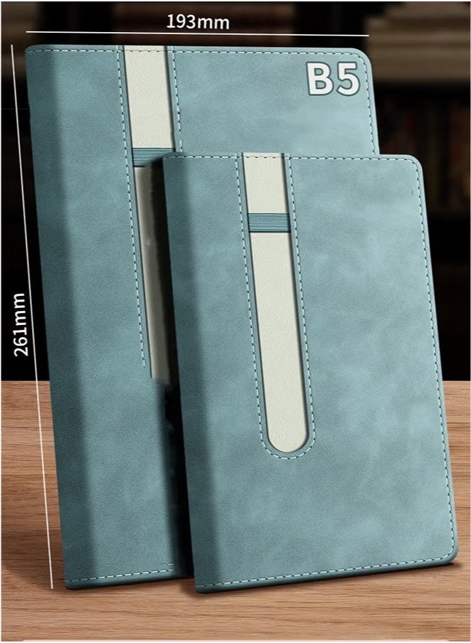 Generic B5 Work Notebook 200 Pages High-End Notepad, Hardcover Notebook, Built-In Pen Holder, Leather Cover, Suitable for Business Office Meeting Study Record Book (Without Pen)  - Image 5