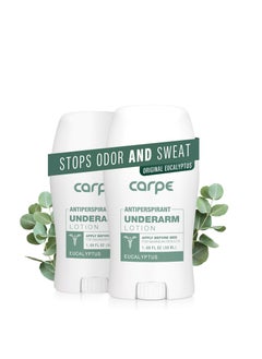 Carpe Carpe Underarm Antiperspirant and Deodorant, Clinical strength antiperspirant with all-natural eucalyptus scent, Combat excessive sweating and stay fresh. Great for hyperhidrosis (Pack of 2)  - Image 1