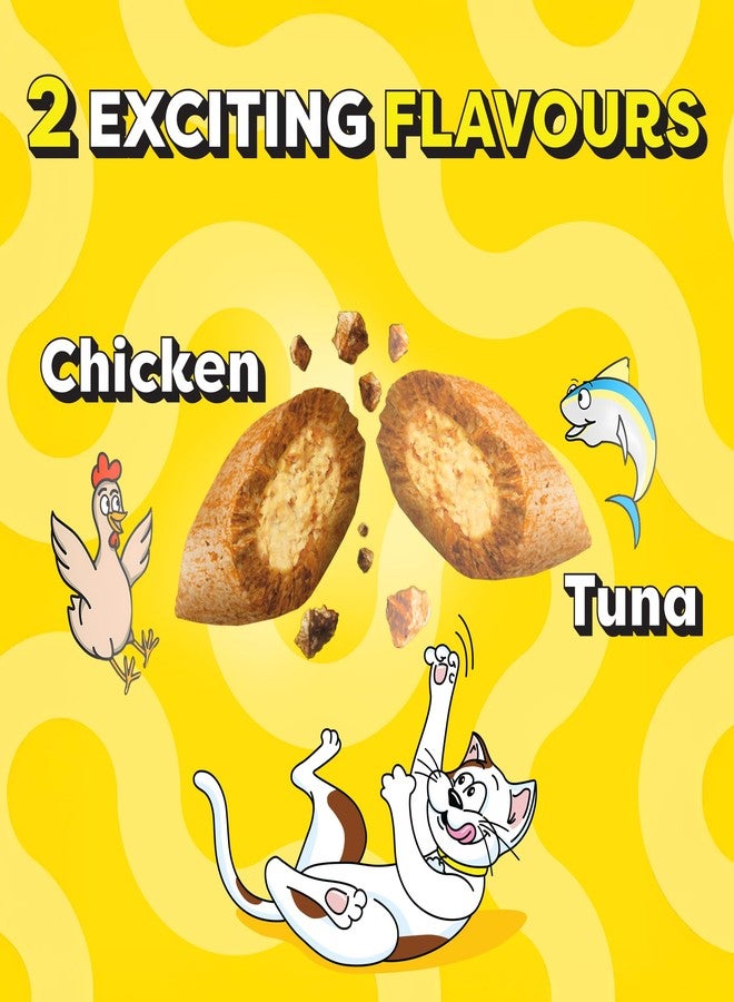 تيمبتيشنز مكافآت تمبتيشنز ميكس أبس للقطط، بنكهتي التونة والدجاج، 75 غرام - نكهتان لا تُقاومان في عبوة واحدة، مقرمشة من الخارج وطرية من الداخل، غنية بالبروتين والفيتامينات والمعادن، كيس قابل لإعادة الإغلاق - Image 2