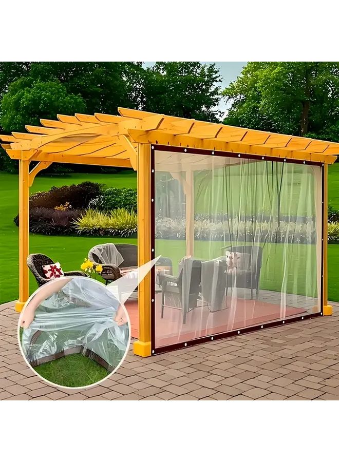 Reinforced Clear Rain Tarp 78 74inch By 157 48inch Durable Tear Resistant All Day Protection - Image 1