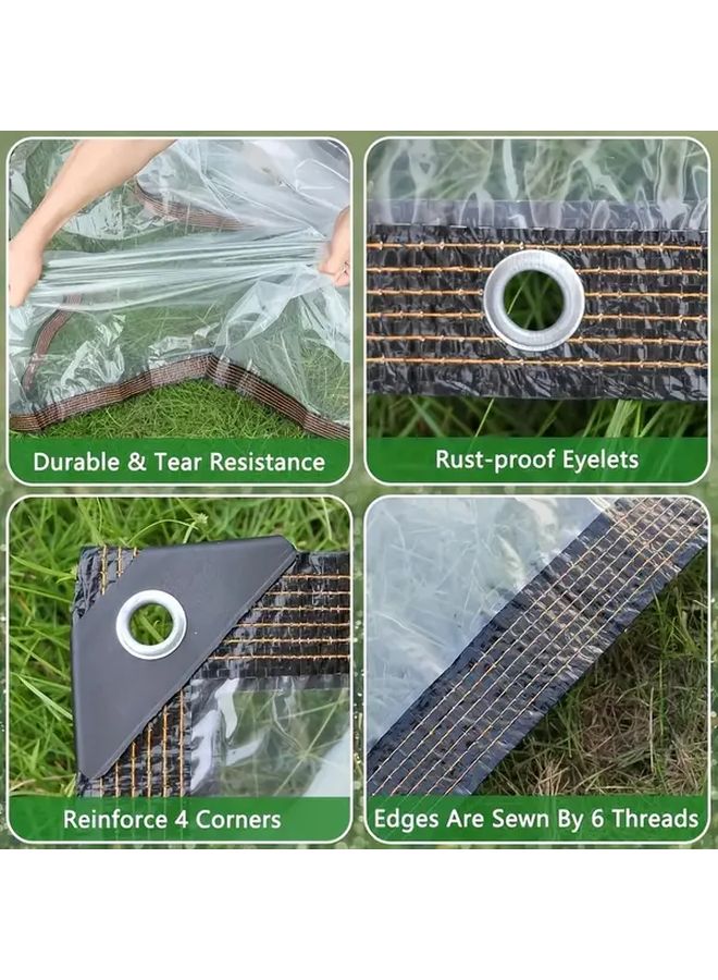 Reinforced Clear Rain Tarp 78 74inch By 157 48inch Durable Tear Resistant All Day Protection - Image 3