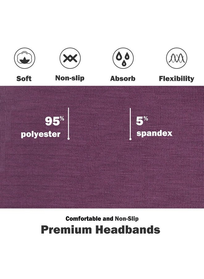 IVARYSS Headbands For Women, Non-Slip, Premium Stretchy Head Bands Hair Accessories,Wear For Yoga, Fashion, Working Out, Travel Or Running, 6 Pack, Solid - Image 3