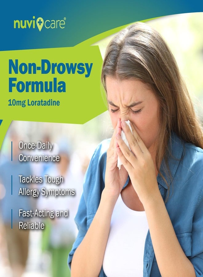 NUVICARE 24-Hour Nondrowsy Allergy Relief Tablets – Loratadine 10mg – Generic – Daily Allergy Medicine Non Drowsy Antihistamine for Adults and Kids Age 6 & Older (100 Count - Image 4