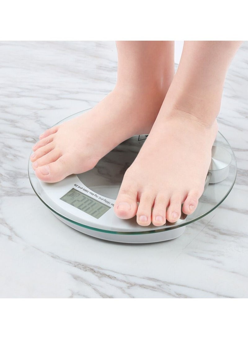 Generic Round Scale 5-180kg Digital Led Display Floor Weighing Electronic Smart Body Home Bathroom  - Image 4