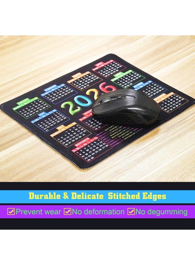 RMYMPMYX Mouse Pad with Stitched Edge, Computer Mouse Mat with Non-Slip Rubber Base, Mouse Pads for Computers Laptop Mouse 9.6x7.9x0.1 inch, (2026 Calendar Black) - Image 5