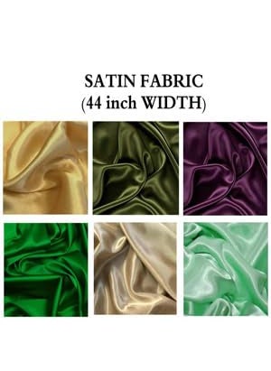Filloxy Filloxy Plain Silky Shine Satin Fabric Material for Fashion Design Stitching Multiple Clothes Includes Dress Pillow Cover Designer Cloths Home Decor Material White 1 Meter Solid  - Image 3