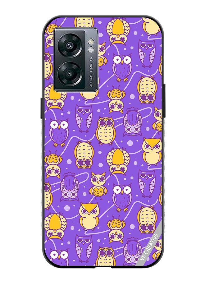 VR CREATIVE Protective Case Cover For Oppo A57 5G Night Owl Design Multicolour  - Image 1