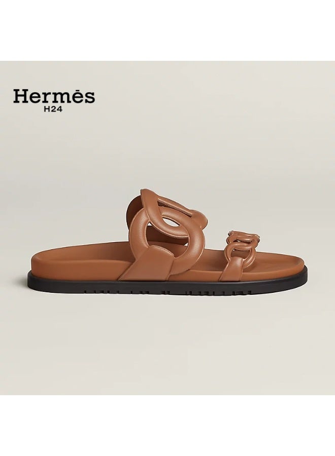 Hermes H24 Extra Sandal Techno-sandal in Nappa Leather  Metallic Anatomical Rubber Sole - Image 2