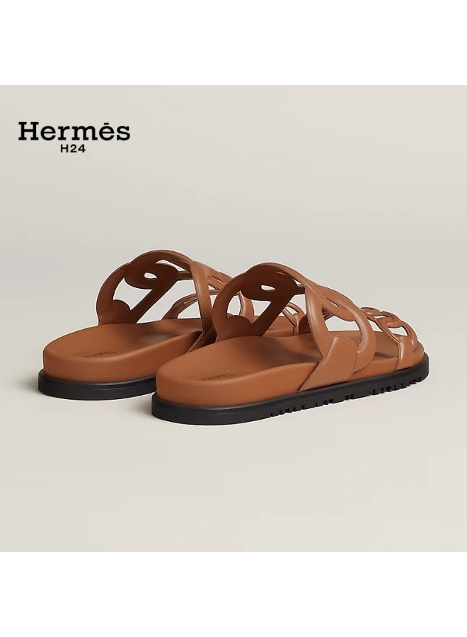 Hermes H24 Extra Sandal Techno-sandal in Nappa Leather  Metallic Anatomical Rubber Sole - Image 3
