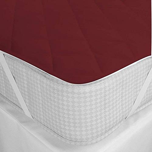 UNGROL Jaipur Linen Cotton 100TC Mattress Protector Single_Maroon - Image 2
