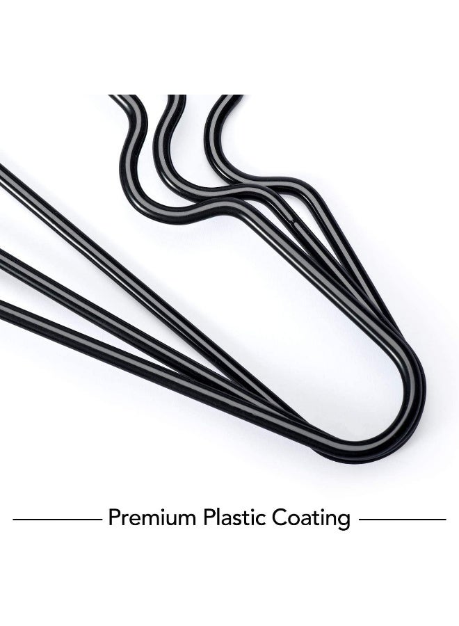HOUSE DAY HOUSE DAY Metal Hangers Plastic Hangers 10 Pack - Black Shirt Hangers for Clothes Space Saving Clothes Hangers Rubber Coat Hangers for Adult Heavy Duty Hangers Strong Anti-Slip Hangers Wire Hangers - Image 2