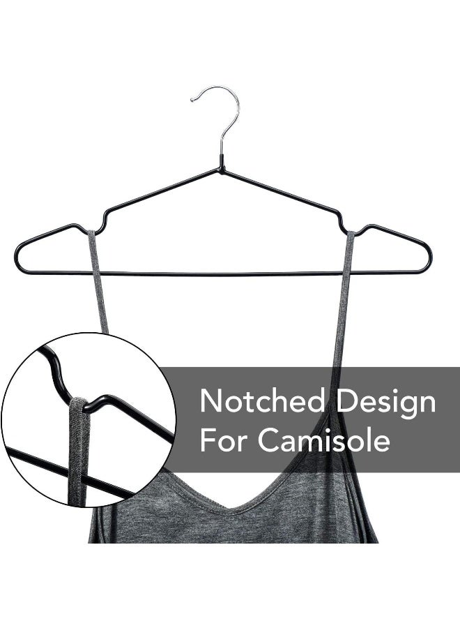 HOUSE DAY HOUSE DAY Metal Hangers Plastic Hangers 10 Pack - Black Shirt Hangers for Clothes Space Saving Clothes Hangers Rubber Coat Hangers for Adult Heavy Duty Hangers Strong Anti-Slip Hangers Wire Hangers - Image 4
