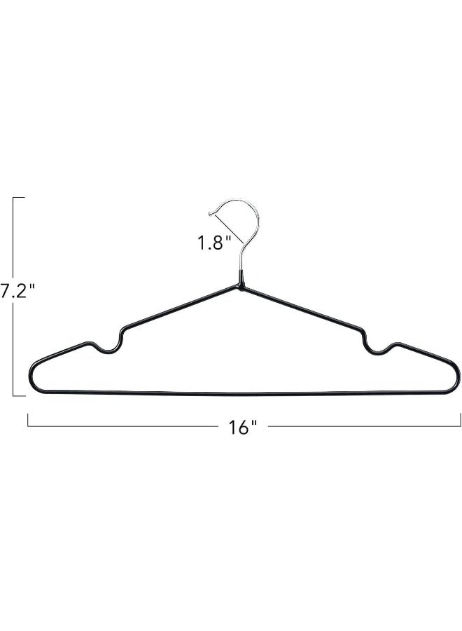 HOUSE DAY HOUSE DAY Metal Hangers Plastic Hangers 10 Pack - Black Shirt Hangers for Clothes Space Saving Clothes Hangers Rubber Coat Hangers for Adult Heavy Duty Hangers Strong Anti-Slip Hangers Wire Hangers - Image 5
