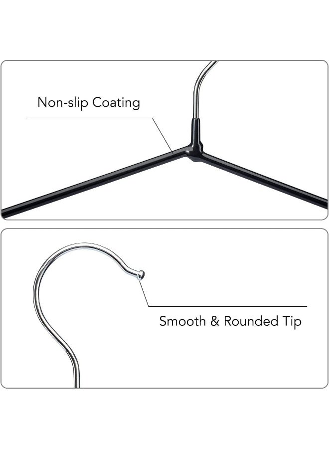 HOUSE DAY HOUSE DAY Metal Hangers Plastic Hangers 10 Pack - Black Shirt Hangers for Clothes Space Saving Clothes Hangers Rubber Coat Hangers for Adult Heavy Duty Hangers Strong Anti-Slip Hangers Wire Hangers - Image 3