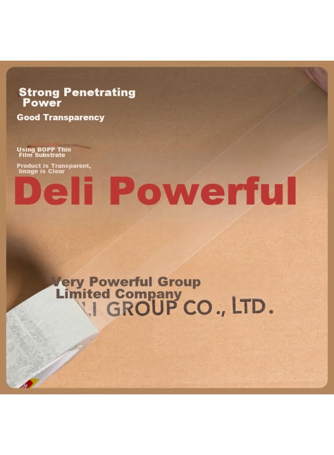 ديلي Deli شريط تغليف شفاف عالي الجودة، 60mm*150y (137m/لفة)، 6 لفات/أنبوب، لوازم مكتبية، 30334 - Image 2
