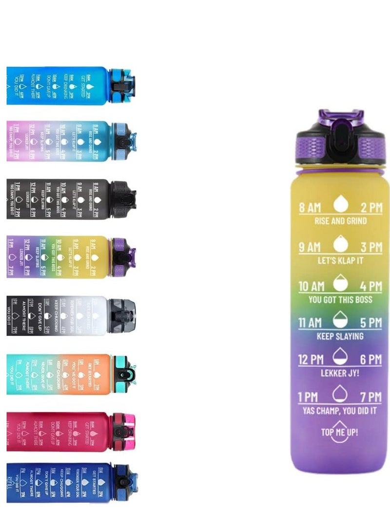 FFA SPORTS Fitness for All Sports Water Bottle with Time Marker  Leak proof 1L Water Bottle for Men Women and Office School Gym - Image 1