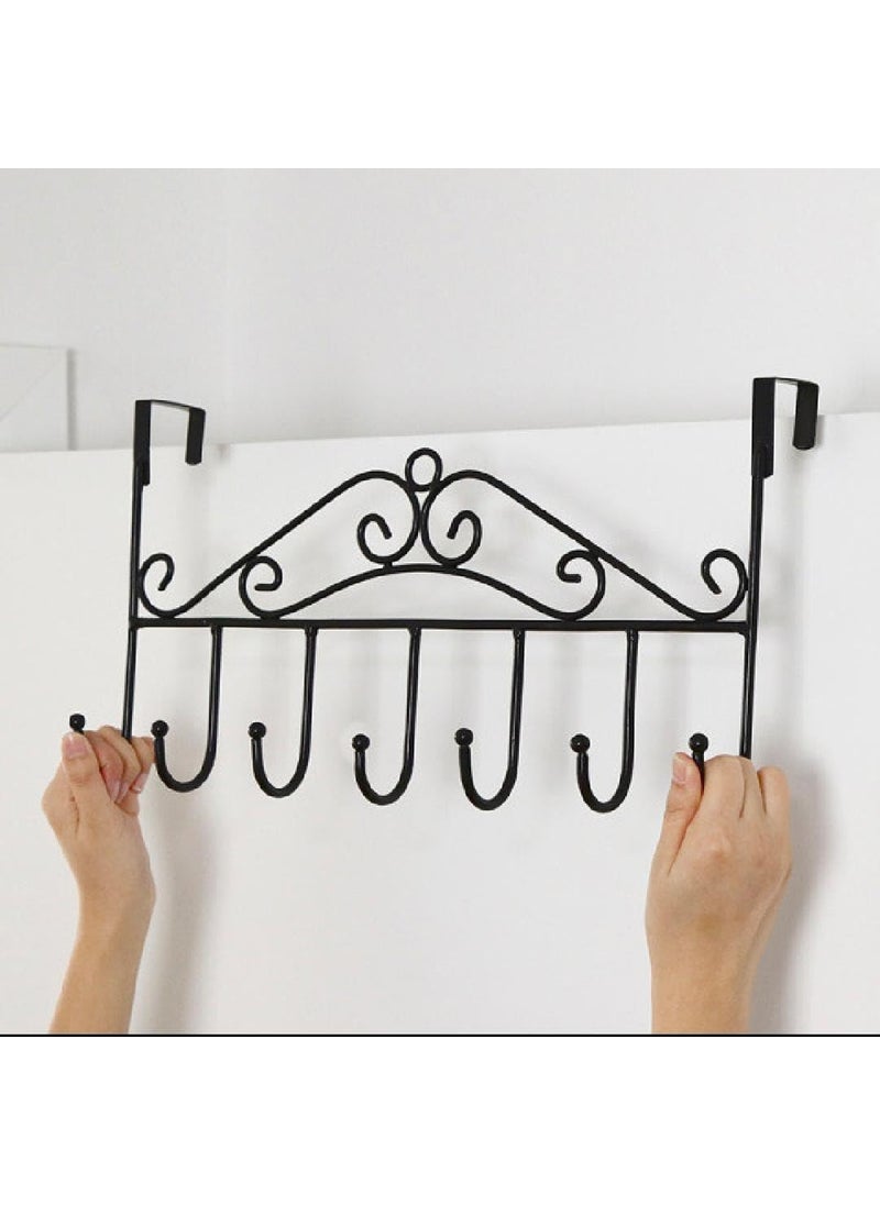 Cuvito Cuvito WallMounted Decorative Metal Coat Rack with 7 Hooks Black  - Image 4