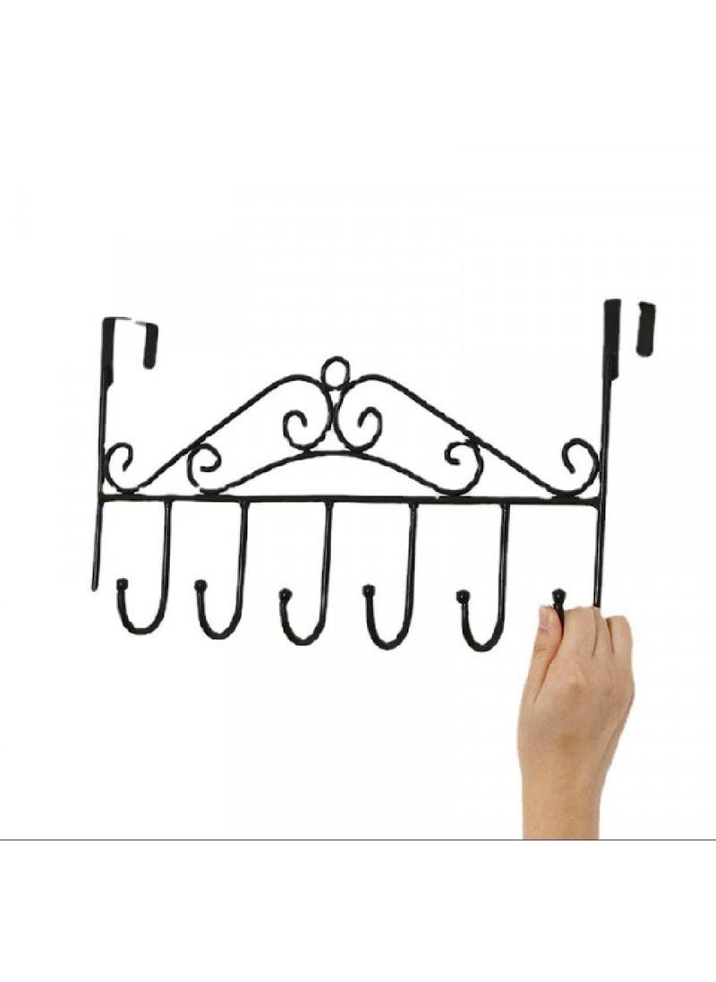 Cuvito Cuvito WallMounted Decorative Metal Coat Rack with 7 Hooks Black  - Image 2