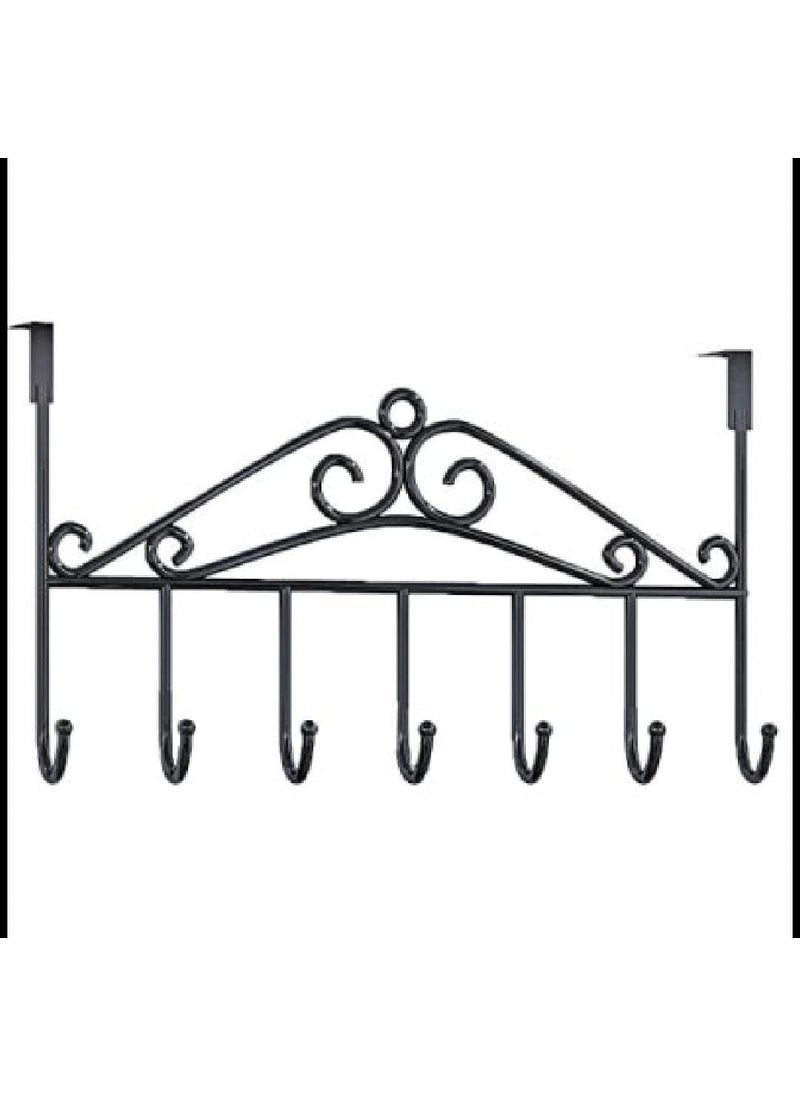 Cuvito Cuvito WallMounted Decorative Metal Coat Rack with 7 Hooks Black  - Image 1