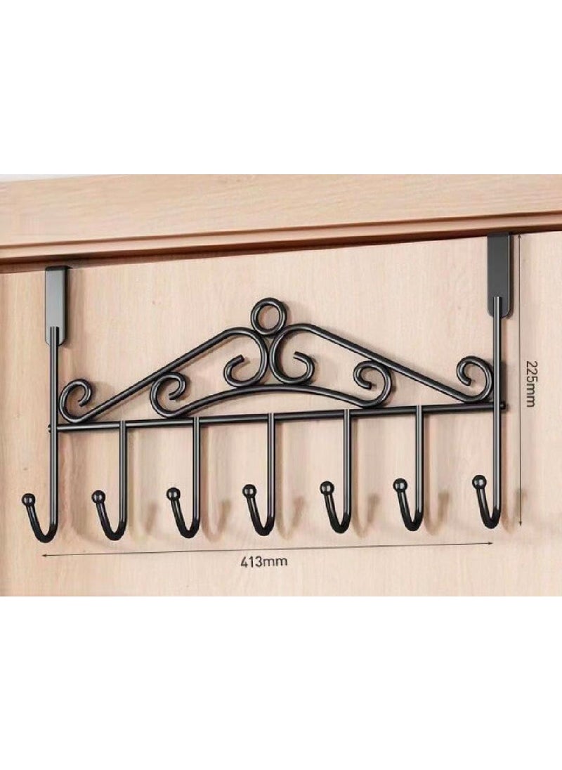 Cuvito Cuvito WallMounted Decorative Metal Coat Rack with 7 Hooks Black  - Image 3