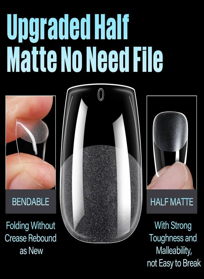 TOMICCA Extra Short Coffin Nail Tips, 240Pcs Half Matte Press on Full Cover Acrylic Nails, 12 Sizes Pre -Shape Soft Acrylic Fake Nail Tips for Nail Extension Art Home DIY Nail Salon - Image 3