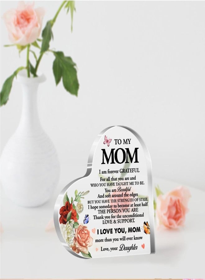 aPamr Mom Plaque Gift,Gifts for Mom Mother's Day Birthday,Mom Gifts from Daughter Son,I Am Grateful Forever Mother Acrylic Heart Plaque A502 - Image 5