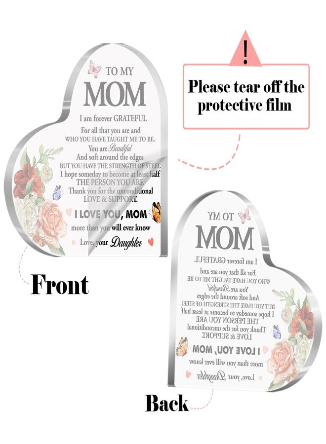 aPamr Mom Plaque Gift,Gifts for Mom Mother's Day Birthday,Mom Gifts from Daughter Son,I Am Grateful Forever Mother Acrylic Heart Plaque A502 - Image 2