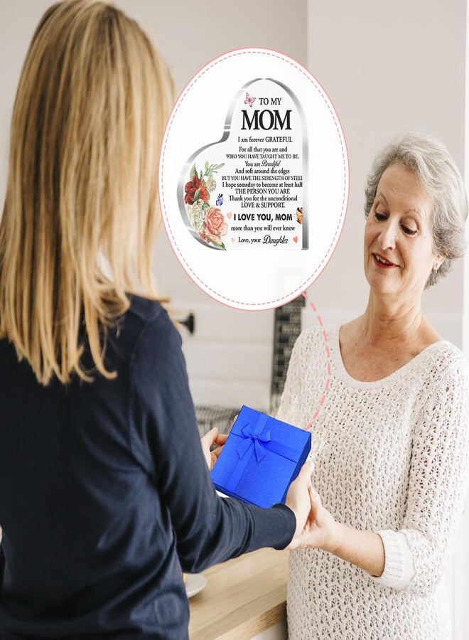 aPamr Mom Plaque Gift,Gifts for Mom Mother's Day Birthday,Mom Gifts from Daughter Son,I Am Grateful Forever Mother Acrylic Heart Plaque A502 - Image 4