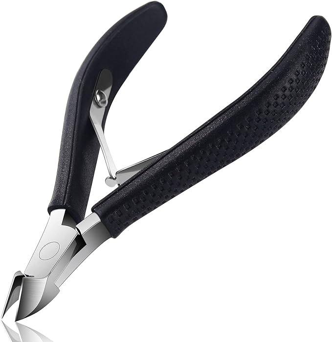 FVION Cuticle Cutter Cuticle Nipper NonSlip Silicone Handle Cuticle Trimmer Stainless Steel Cuticle Scissors Cuticle Clippers for Women Men 9mm Black