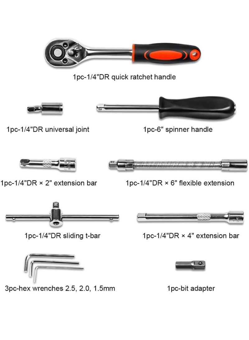 Sharpdo Auto Repair Tools 46 Pieces Set Car Tools Precision Hardware Repair Opening Set Household Labor-Saving Ratchet Socket Wrench Set - Image 3