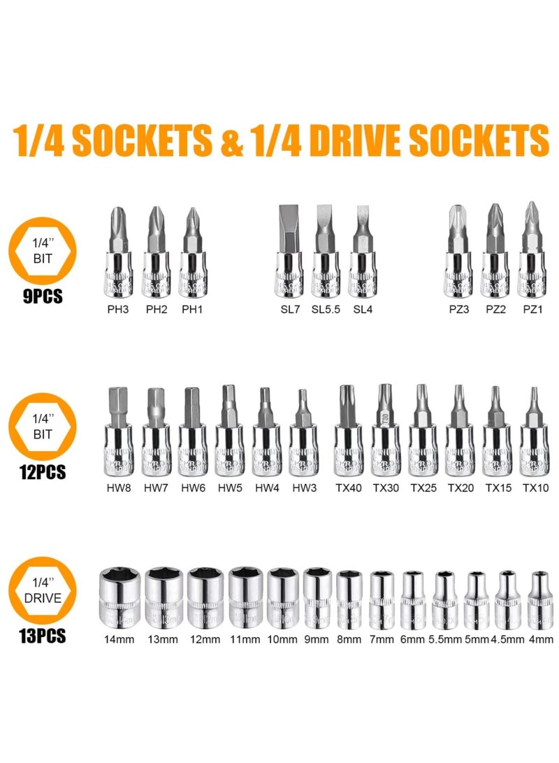 Sharpdo Auto Repair Tools 46 Pieces Set Car Tools Precision Hardware Repair Opening Set Household Labor-Saving Ratchet Socket Wrench Set - Image 4