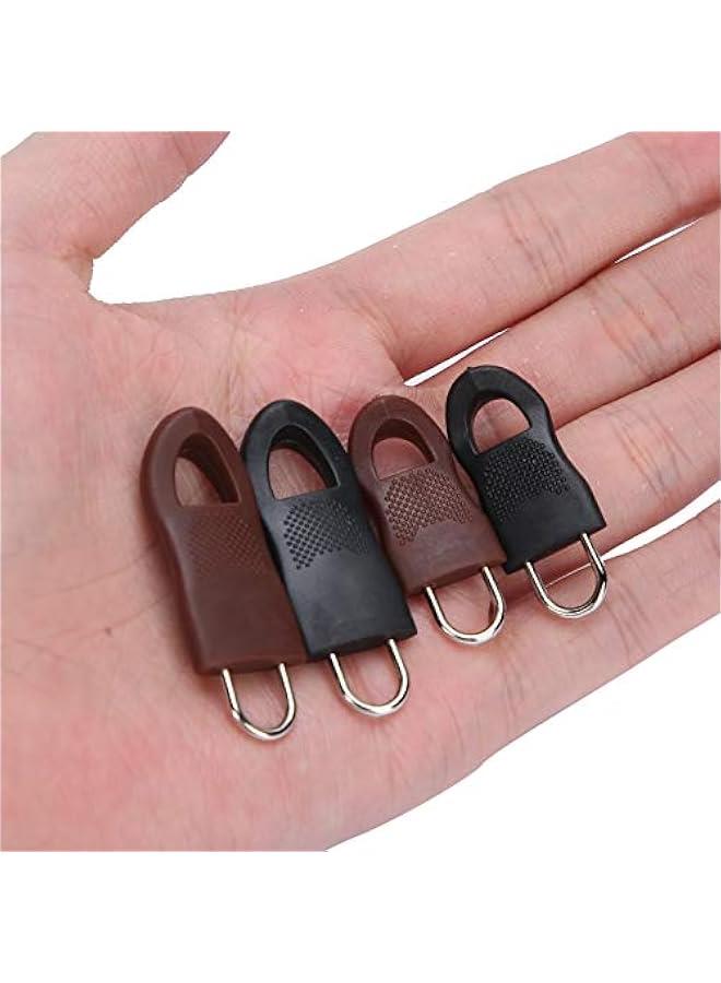 Zipper Pull Tag Set, Universal Detachable Zipper Pull Tag Set Alloy Rubber Fixer Puller Tab Replacement Black Zipper Pulls for Jacket Luggage Backpack Purse Boots Pants Replacement  - Image 2