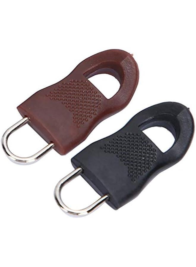 Zipper Pull Tag Set, Universal Detachable Zipper Pull Tag Set Alloy Rubber Fixer Puller Tab Replacement Black Zipper Pulls for Jacket Luggage Backpack Purse Boots Pants Replacement  - Image 3