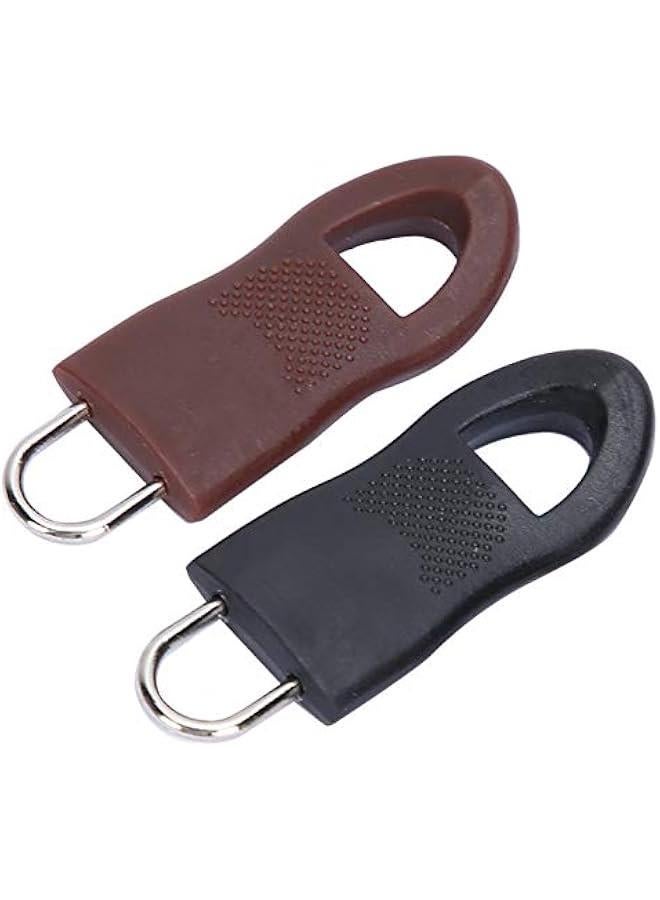 Zipper Pull Tag Set, Universal Detachable Zipper Pull Tag Set Alloy Rubber Fixer Puller Tab Replacement Black Zipper Pulls for Jacket Luggage Backpack Purse Boots Pants Replacement  - Image 4